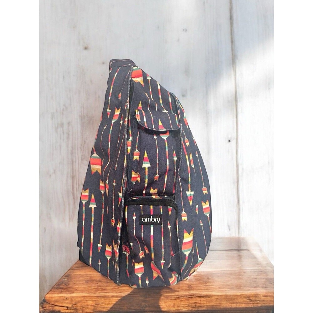 Ambry Sling Bag Crossbody Shoulder Hiking Backpack Colorful Arrows  Design